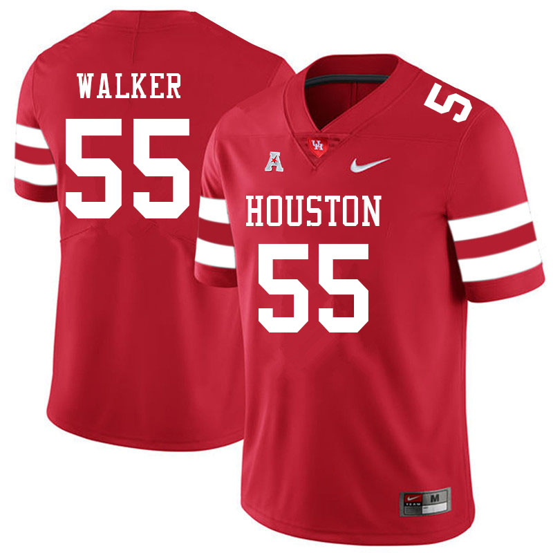 Men #55 Carson Walker Houston Cougars College Football Jerseys Sale-Red - Click Image to Close